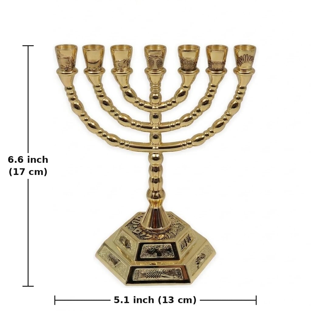 Amazon.co.jp: Ateret Judaica Traditiona ユダヤ教の燭台 7本の枝の